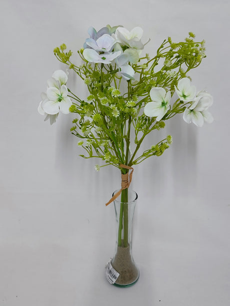 imagine produs Buchet hortensii+gypsophila x5 alb