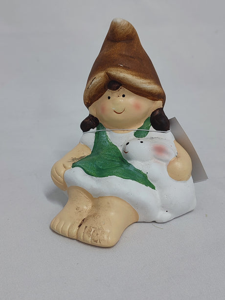 imagine produs Fig.fetita din ceramica cu iepuras 13cm