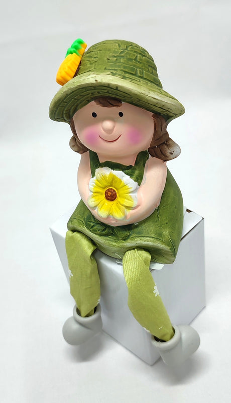 imagine produs Fig.fetita ceramica cu floricele 18cm