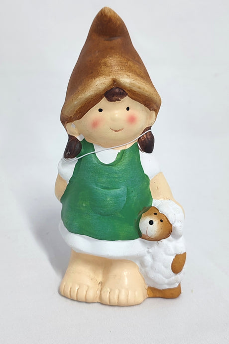 imagine produs Fig.fetita din ceramica cu miel 17cm