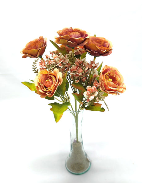 imagine produs Buchet ranunculus x6 H:30cm ruginiu