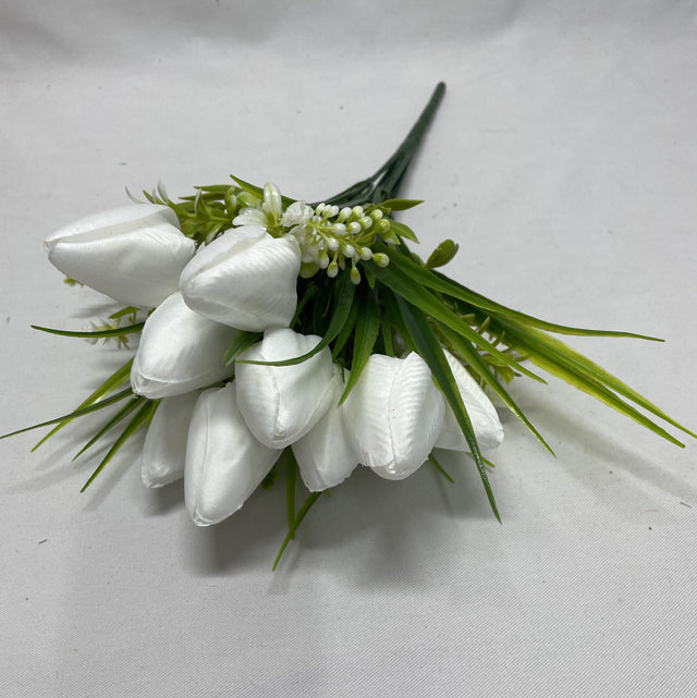 Buchet lalele 37cmx9 alb