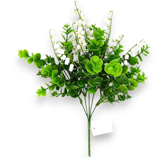 Buchet lacramioara cu frunze eucalipt x5