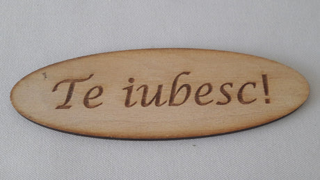 imagine produs Dec. lemn 15x5cm te iubesc