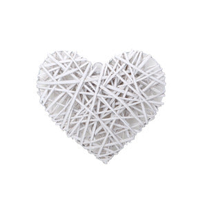 Inima din nuiele 30cm alb