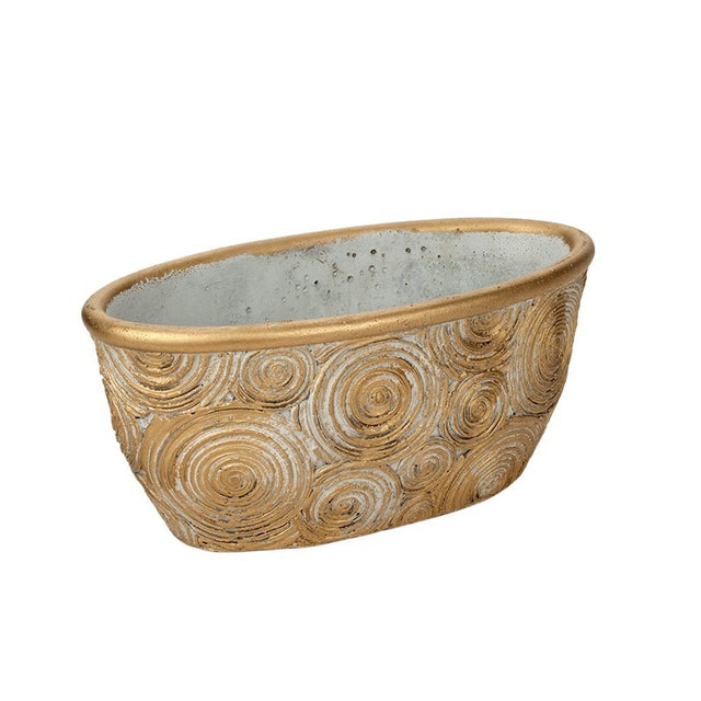 Bol oval Circo din ciment 27.5x13x12.5cm auriu