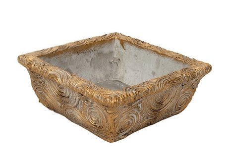 imagine produs Bol piatra patrat Circo 21x21x8cm auriu antic