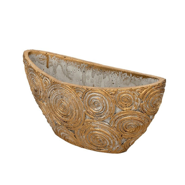 Bol barcuta din piatra Circo 30x12x13/15cm auriu antic