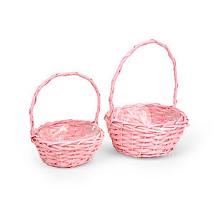 Set Cos Din Nuiele Cu Toarta 25x12/32cm S/2 Roz