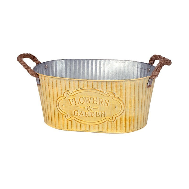Bol oval cu manere din metal Andretta 24x14,5x11cm crem
