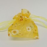 Sacosa organza 17x12cm s/12 galben