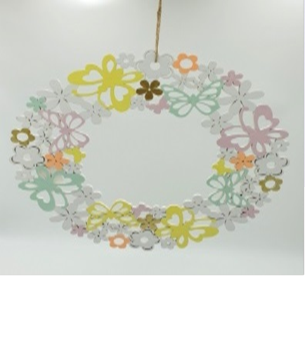 imagine produs Coronita lemn cu fluturi 45cm