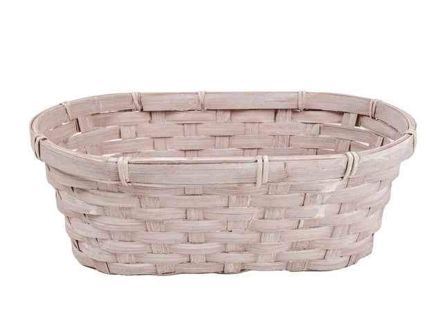 Bol oval din bambus 22x12x10cm alb