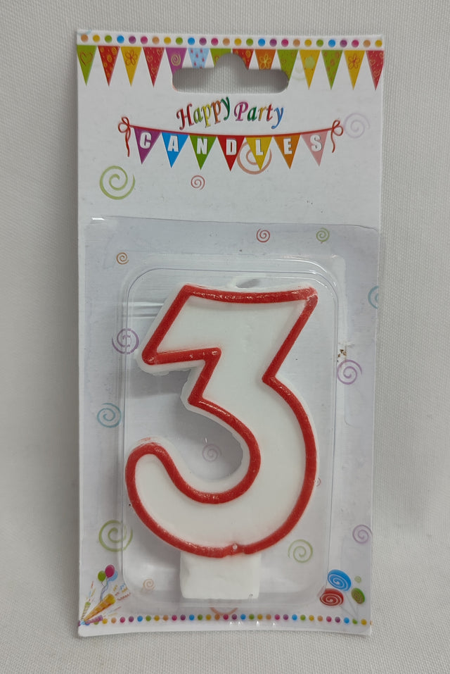 LUMANARI NUMERE 3 ROSU