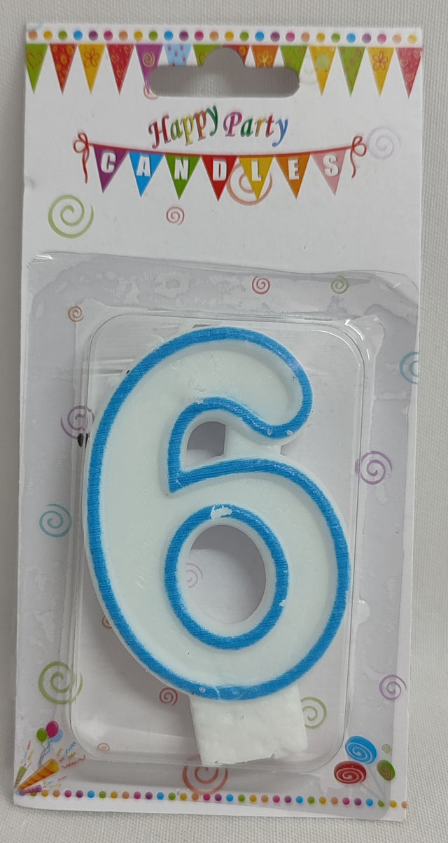 LUMANARI NUMERE 6 ALBASTRU