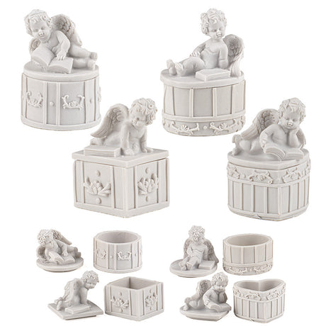 imagine produs Bonboniera Cu Ingeras ceramic 6x6x8,5cm