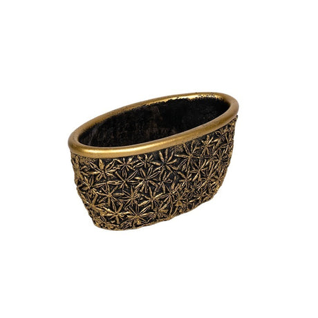 imagine produs Bol piatra oval Areus 23x11x10.5cm negru-auriu