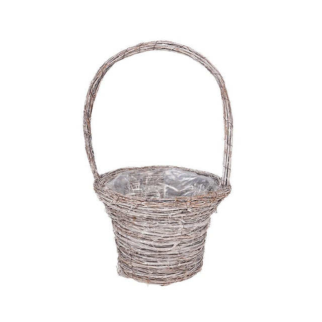 Cos din nuiele Atlin cu toarta 26x48cm gri antic