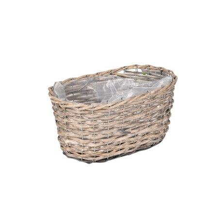 imagine produs Cos oval din nuiele gri 30x14cm