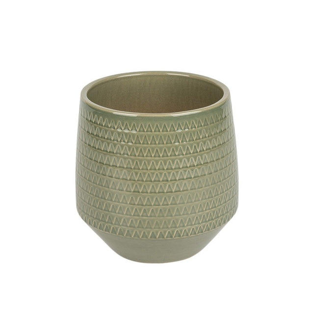 Vas ceramic orchidee Eras abyss 14x15cm verde muschi