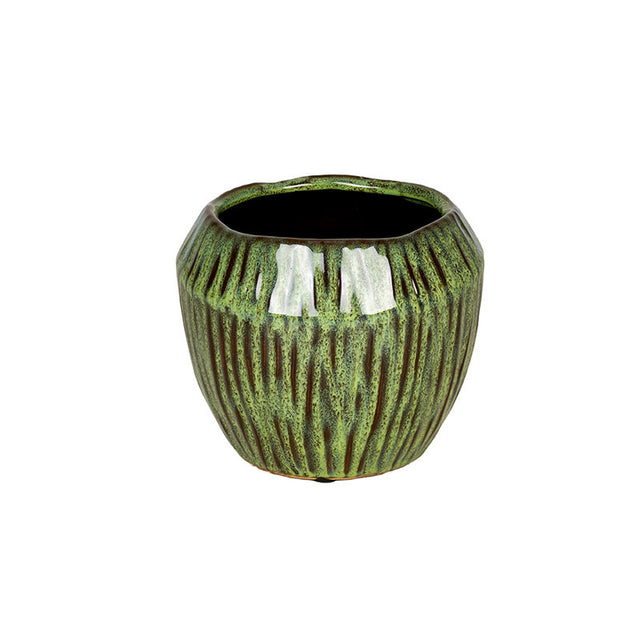 Vas ceramic din salcie verde 17x13,5cm