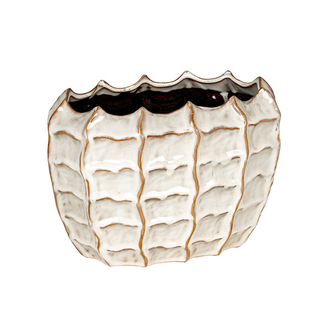 Vas ceramic orhidee Everett 31x19x21cm crem/maro