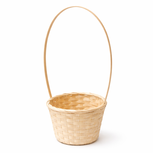 Cos bambus cu toarta 14x13/42cm natur