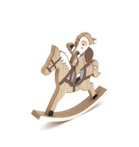 imagine produs Cal balansoar din lemn 24.8x2.5cmx23cm natur/maro