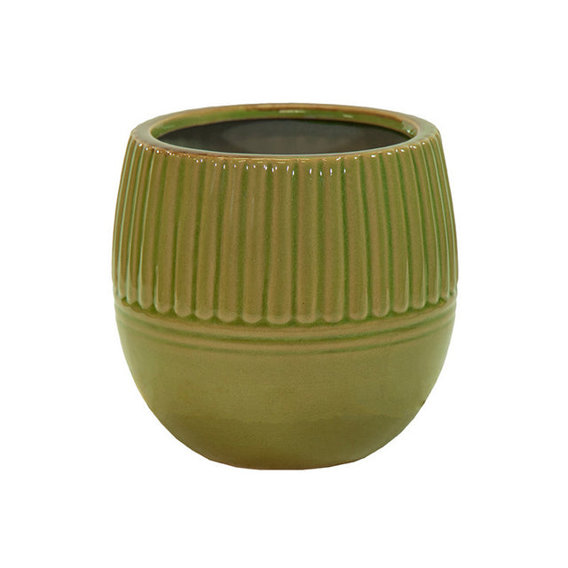 Vas ceramic Loren Folds 18x17cm verde