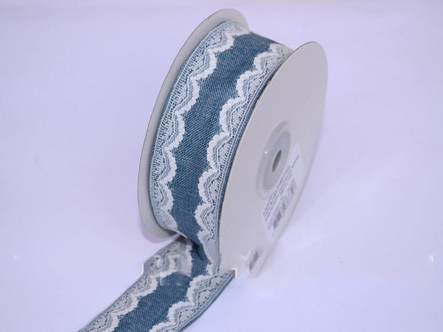 BANDA DECOR TEXTIL 38MMX10M ALBASTRU