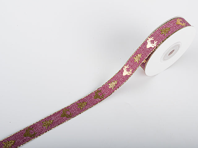 Banda decor textil 15mmx10m nalba/auriu