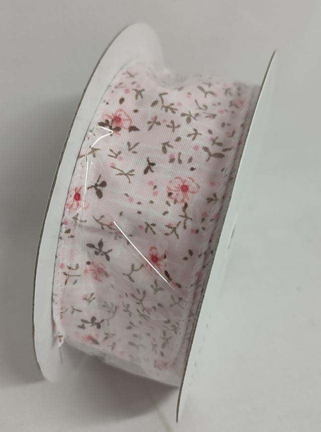 BANDA DECOR CU FLORI 4CMX10Y ROZ