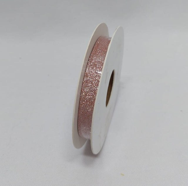 Banda decor 10mmx10m cu glitte roz pudra