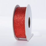 Banda decor 25mmx10m cu glitter rosu