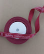imagine produs Banda decor saten 1.5cmx25y Boldog Szuletesnapot burgundy