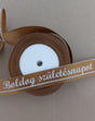 imagine produs Banda decor saten 2.5cmx25y Boldog Szuletesnapot maro
