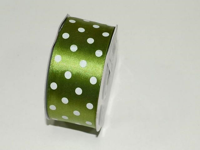 BANDA DEC. SATEN CU BULINE 3.8CMX25Y VERDE MUSCHI INCH