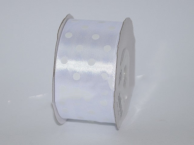 BANDA DEC. SATEN CU BULINE 3.8CMX25Y ALB