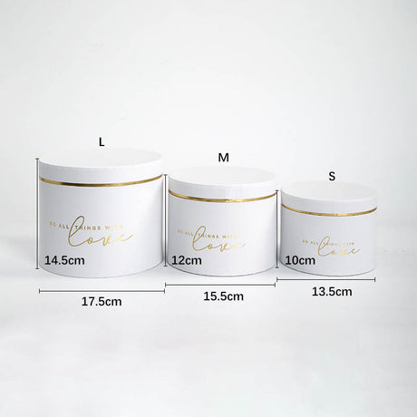imagine produs Set cutii din carton rotunde S/3 alb