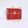 imagine produs Geanta pe lant placat cu aur 15x10x10.5cm rosu