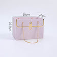 imagine produs Geanta pe lant placat cu aur 15x10x10.5cm mov deschis