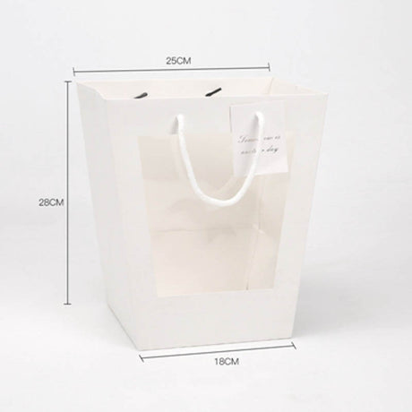 imagine produs Pungi cadou cu fereastra 28x18x25cm alb