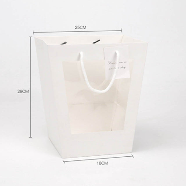 imagine produs Pungi cadou cu fereastra 28x18x25cm alb