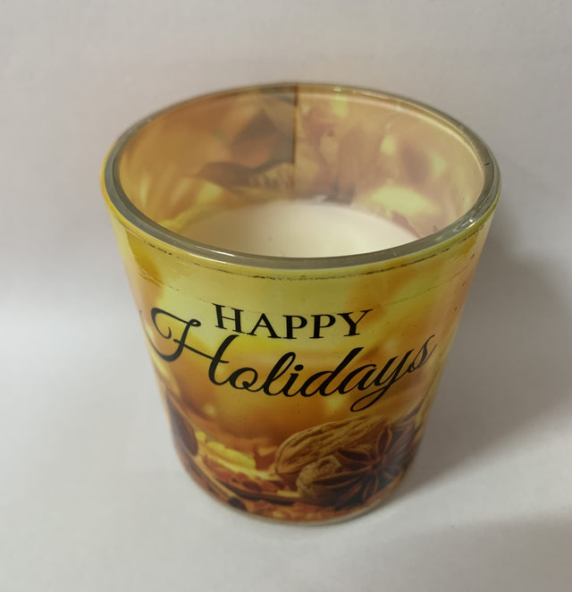 Candela parfumata in pahar Hapyy Holiday