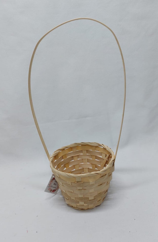 Cos bambus cu toarta 13x10/34cm natur