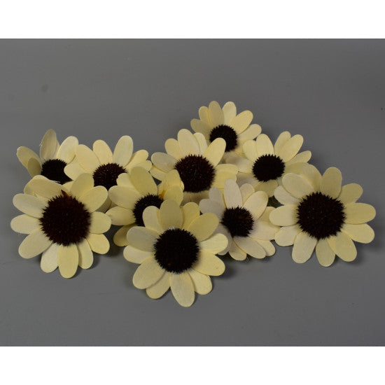 Capete de margarete din lemn 5cm inalbit