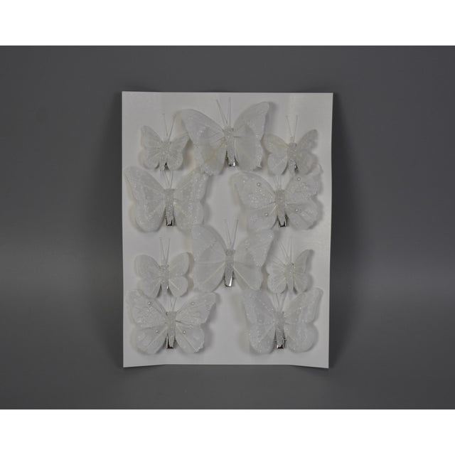 Fluturi cu clame 5-8cm alb
