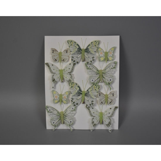 Fluturi cu clame 5-8cm verde menta