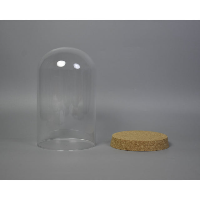 Cupola din sticla cu blat din pluta 20x12cm