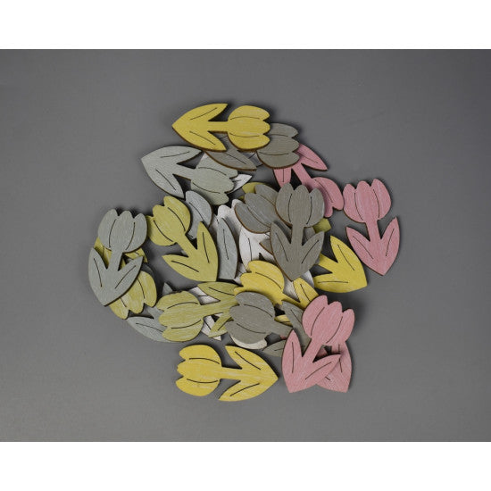 Figurine lalele 4cm culori mix pastel 24buc/pachet